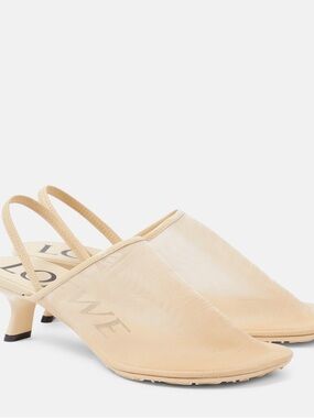 LOEWE 
Petal 45 Mesh Slingback Pumps